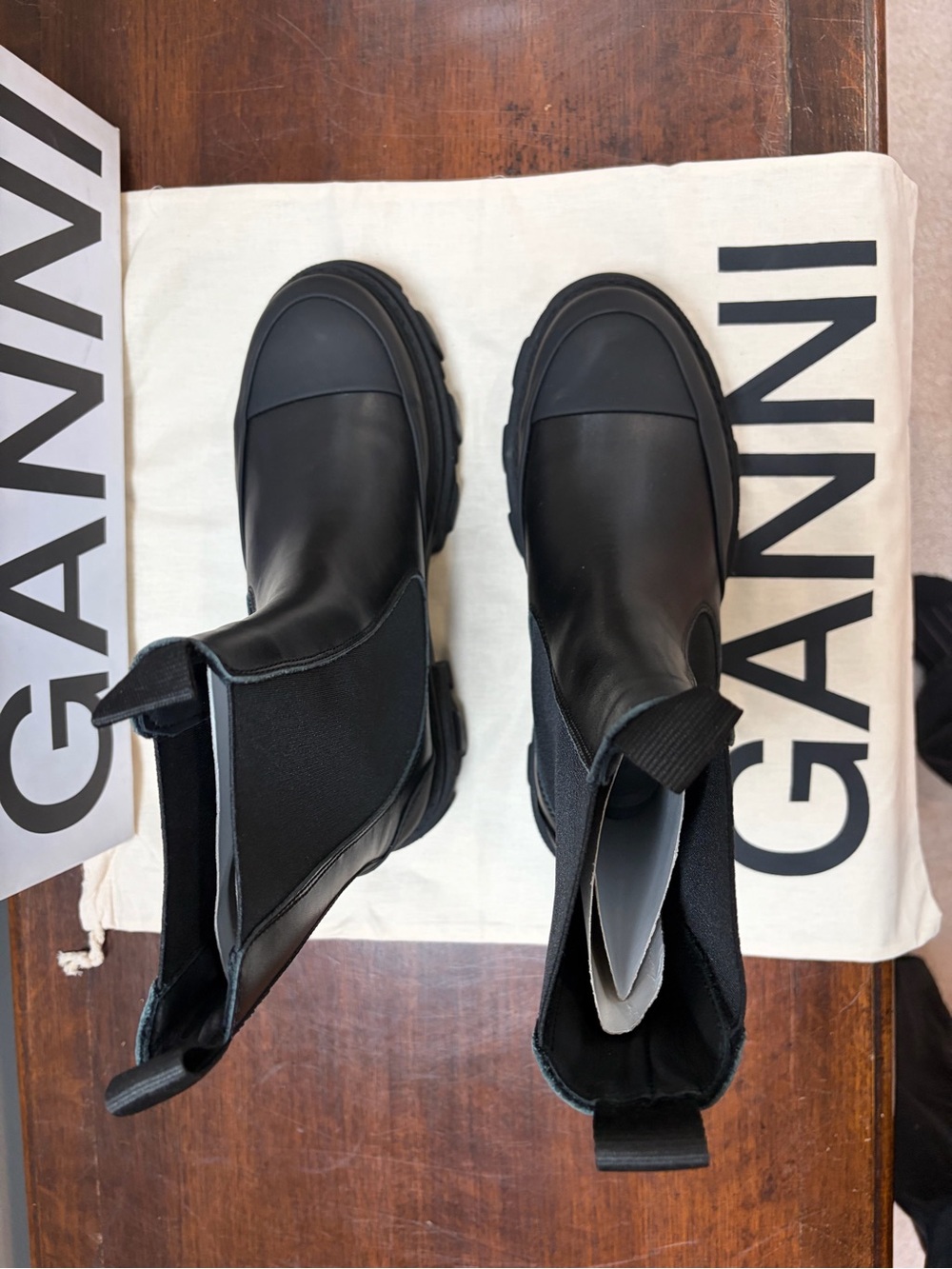 Cleated Mid Chelsea Boots in Black, Brand New in Box! - Picture 4 of 5
